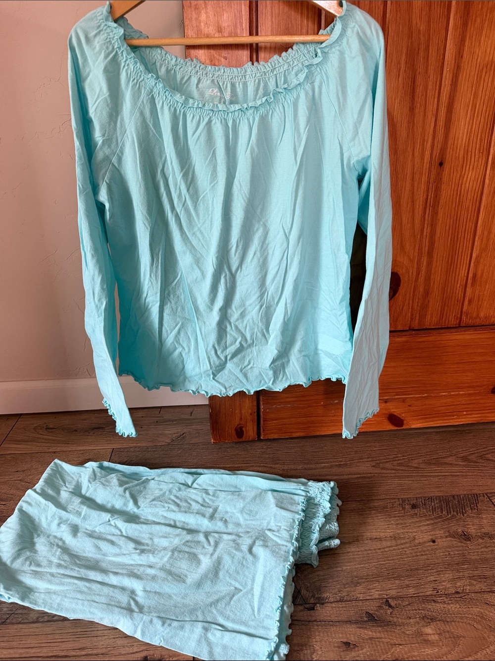 Lemon Tart Organic Cotton Lounge Set - Light Turquoise Size XL